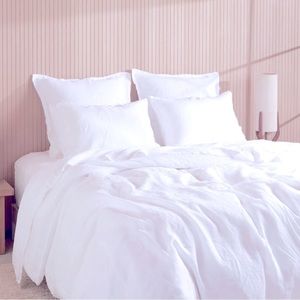 PARACHUTE QUEEN Fitted LINEN sheet - WHITE